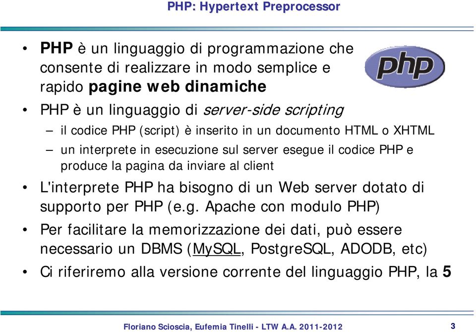 PHP e produce la pagi