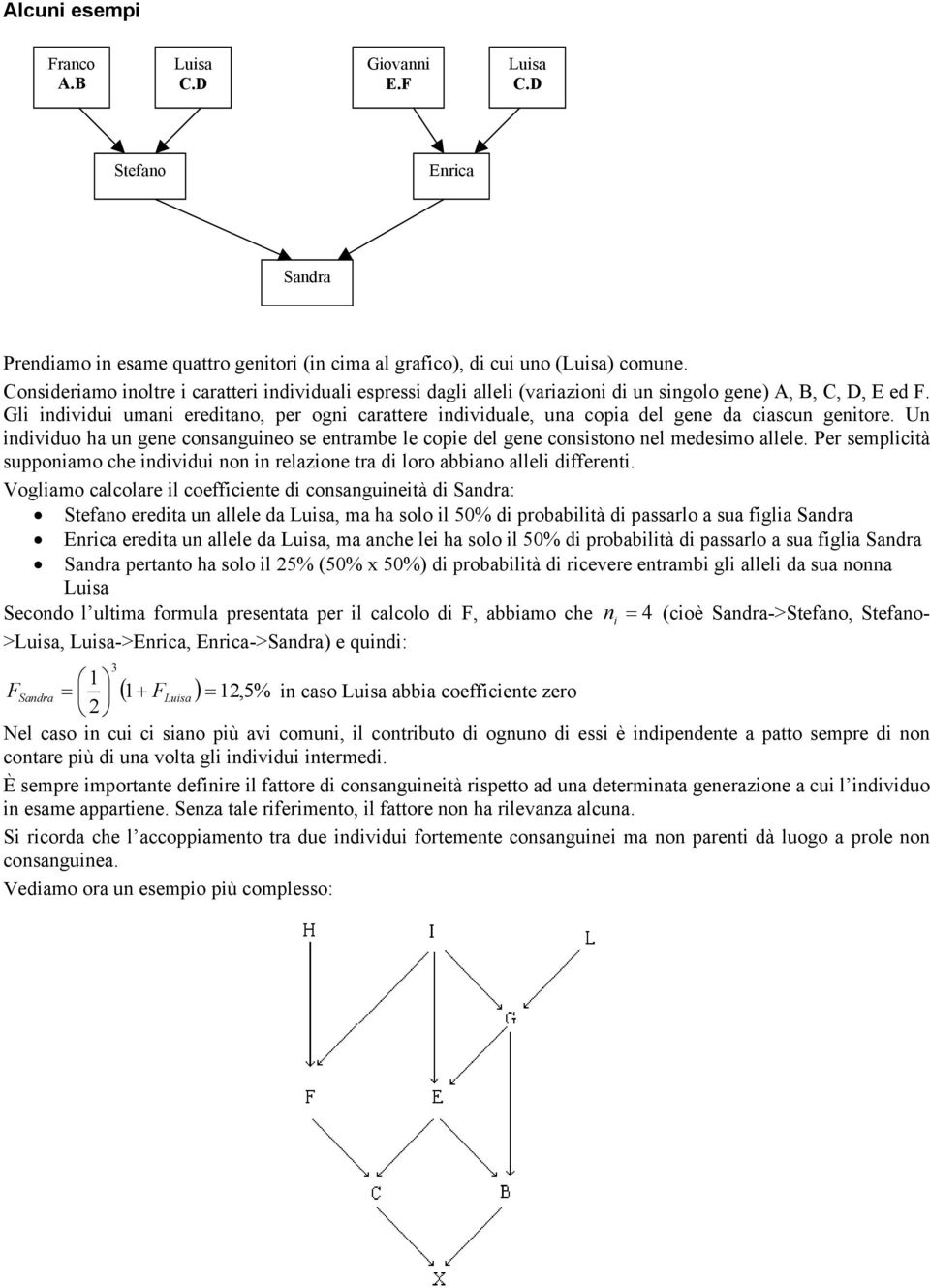 Un ndvduo ha un gene consanguneo se entrambe le cope del gene consstono nel medesmo allele. Per semplctà supponamo che ndvdu non n relazone tra d loro abbano allel dfferent.