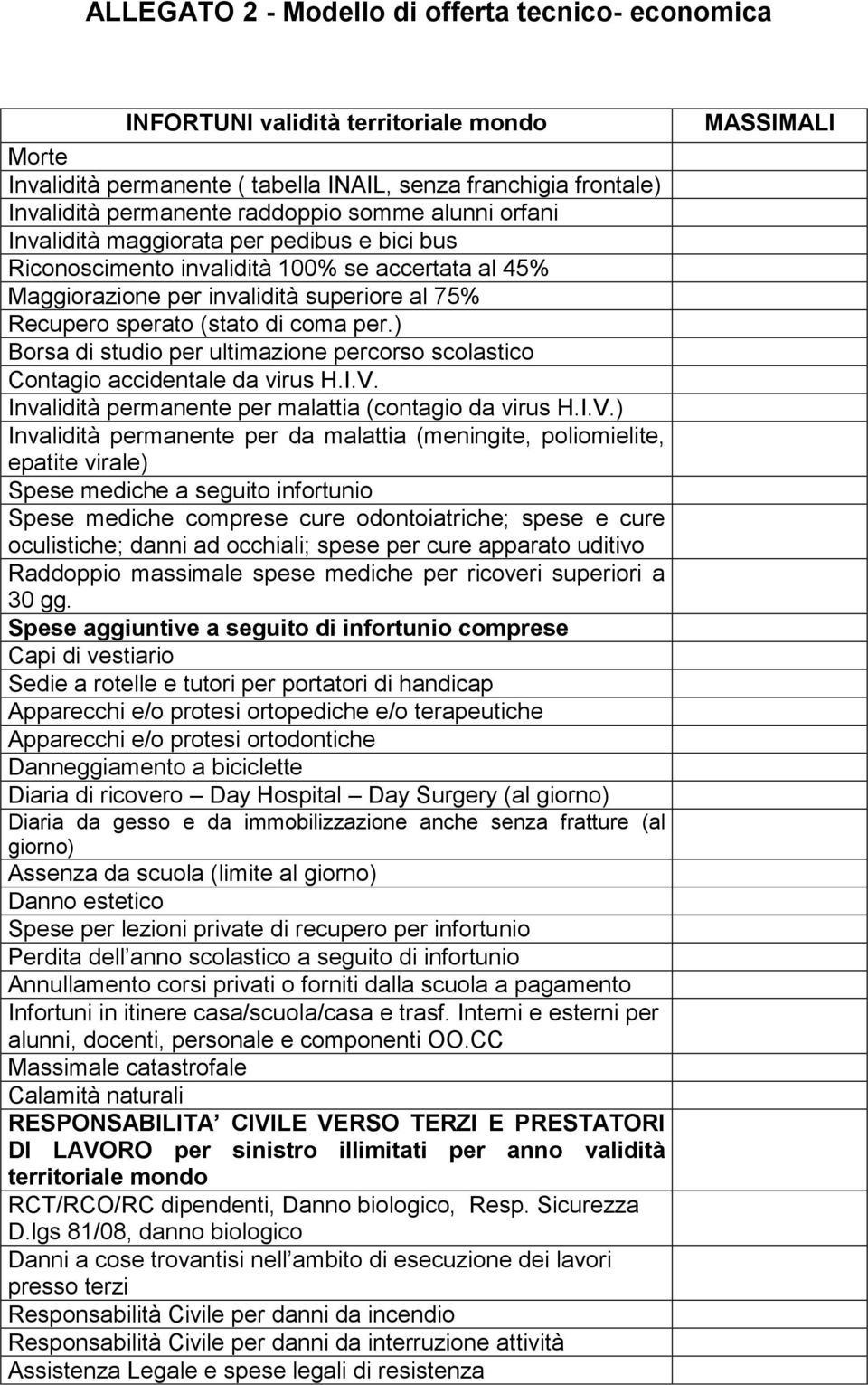 ) Borsa di studio per ultimazione percorso scolastico Contagio accidentale da virus H.I.V.