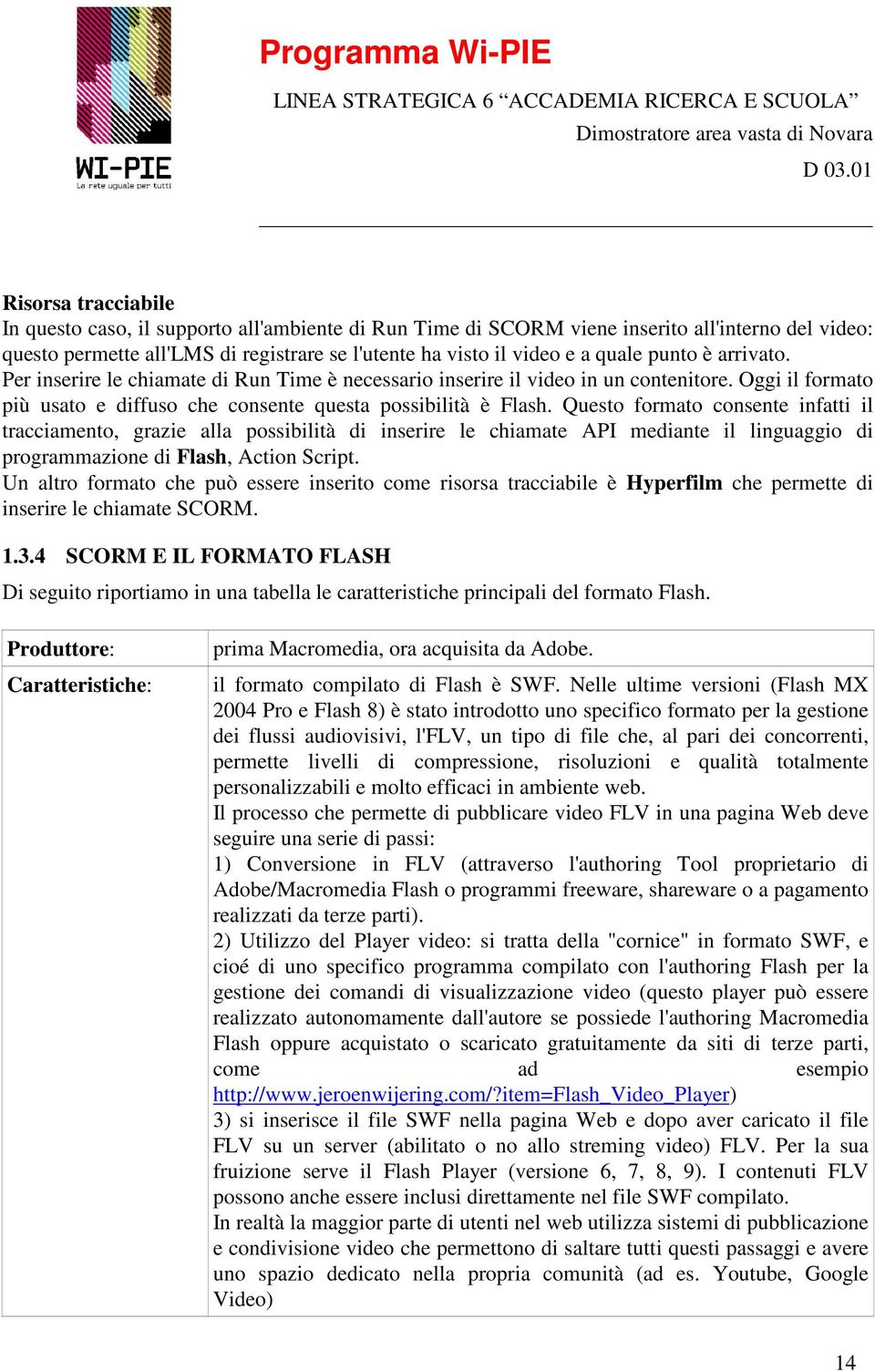 Questo formato consente infatti il tracciamento, grazie alla possibilità di inserire le chiamate API mediante il linguaggio di programmazione di Flash, Action Script.