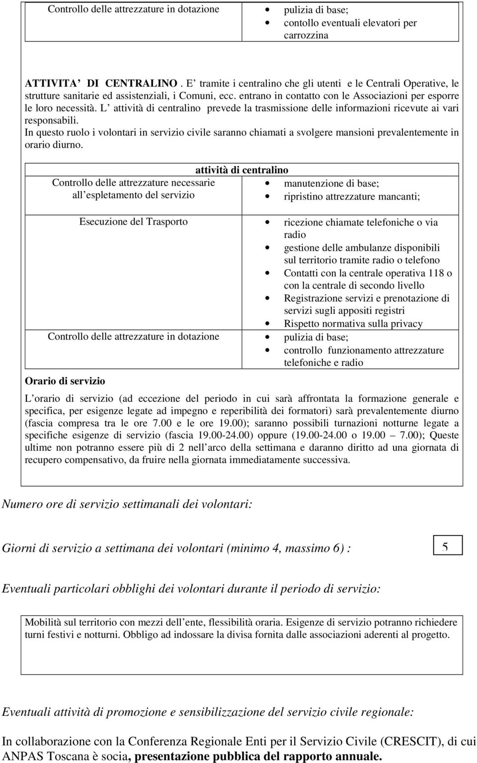 L attività di centralino prevede la trasmissione delle informazioni ricevute ai vari responsabili.