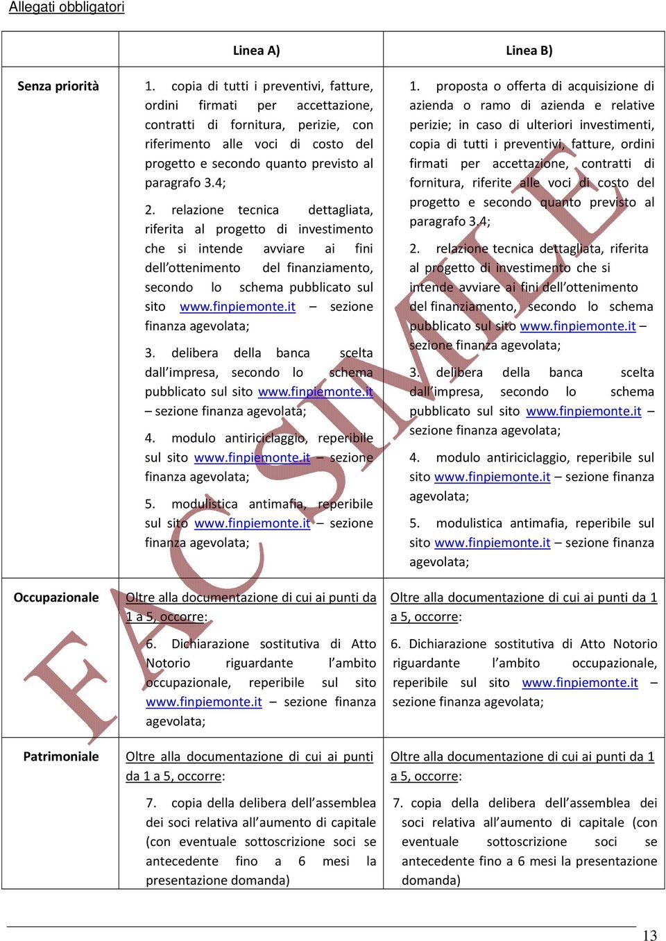 relazione tecnica dettagliata, riferita al progetto di investimento che si intende avviare ai fini dell ottenimento del finanziamento, secondo lo schema pubblicato sul sito www.finpiemonte.