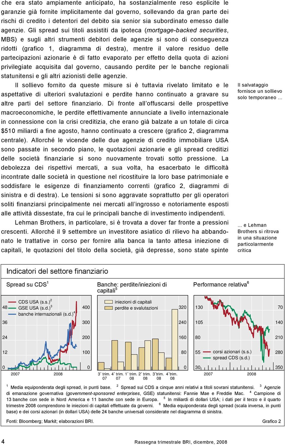 Gli spread sui titoli assistiti da ipoteca (mortgage-backed securities, MBS) e sugli altri strumenti debitori delle agenzie si sono di conseguenza ridotti (grafico 1, diagramma di destra), mentre il