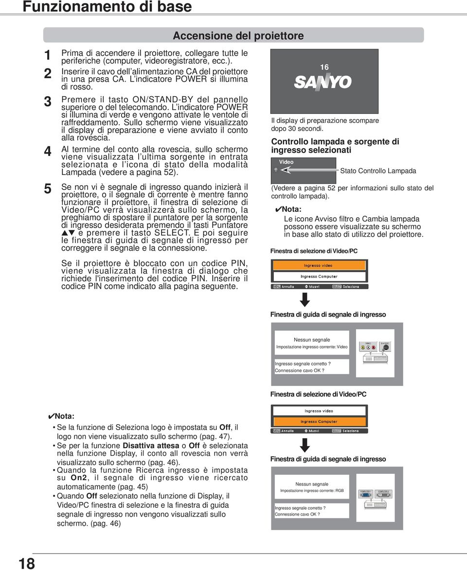 L indicatore POWER si illumina di verde e vengono attivate le ventole di raffreddamento. Sullo schermo viene visualizzato il display di preparazione e viene avviato il conto alla rovescia.