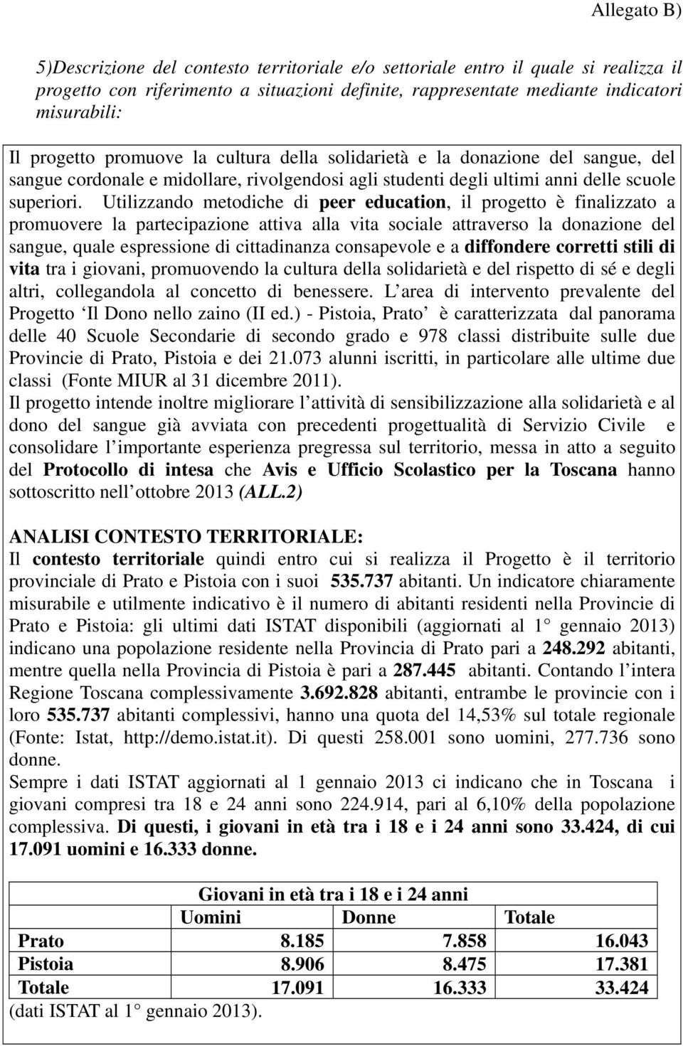 Utilizzando metodiche di peer education, il progetto è finalizzato a promuovere la partecipazione attiva alla vita sociale attraverso la donazione del sangue, quale espressione di cittadinanza