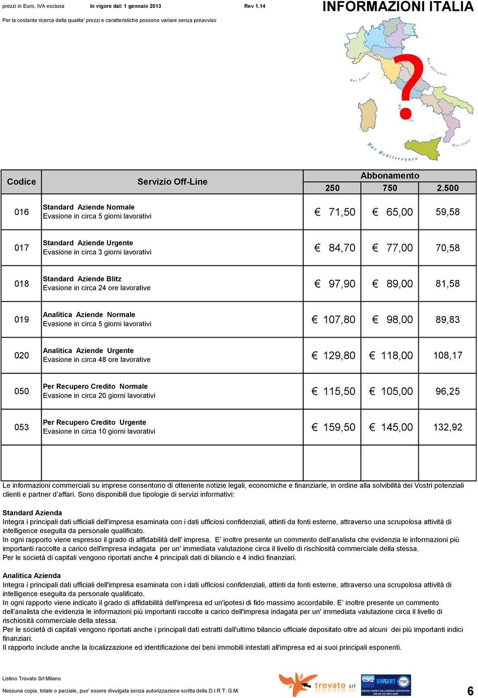 Urgente Evasione in circa 48 ore lavorative 020 129,80 118,00 108,17 Per Recupero Credito Normale Evasione in circa 20 giorni lavorativi 050 115,50 105,00 96,25 Per Recupero Credito Urgente Evasione