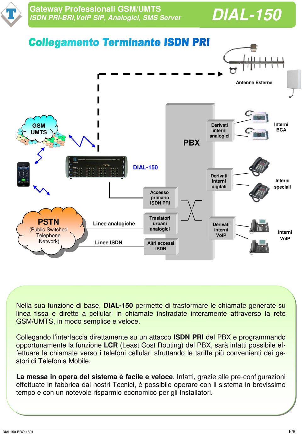 cellulari in chiamate instradate interamente attraverso la rete GSM/UMTS, in modo semplice e veloce.