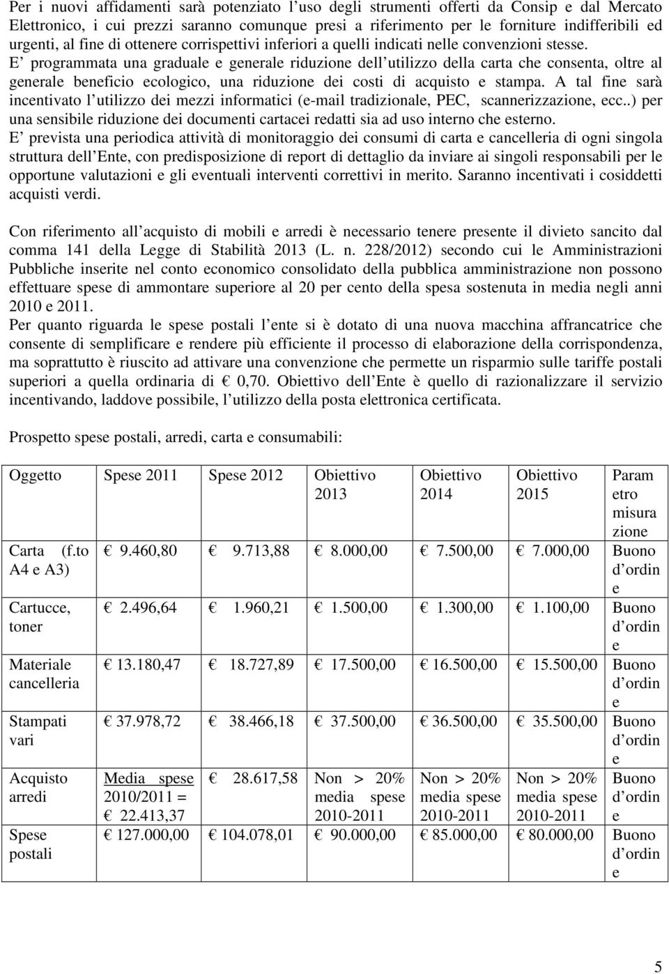 E programmata una gradual gnral riduzion dll utilizzo dlla carta ch consnta, oltr al gnral bnficio cologico, una riduzion di costi di acquisto stampa.