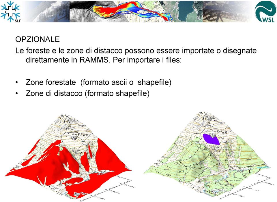 Per importare i files: Zone forestate (formato