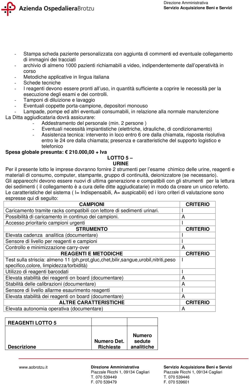 - Tampon d dluzon lavaggo - Evntual copptt porta-campon, dpostor monouso - Lampad, pomp d altr vntual consumabl, n rlazon alla normal manutnzon La Dtta aggudcatara dovrà asscurar: - Addstramnto dl