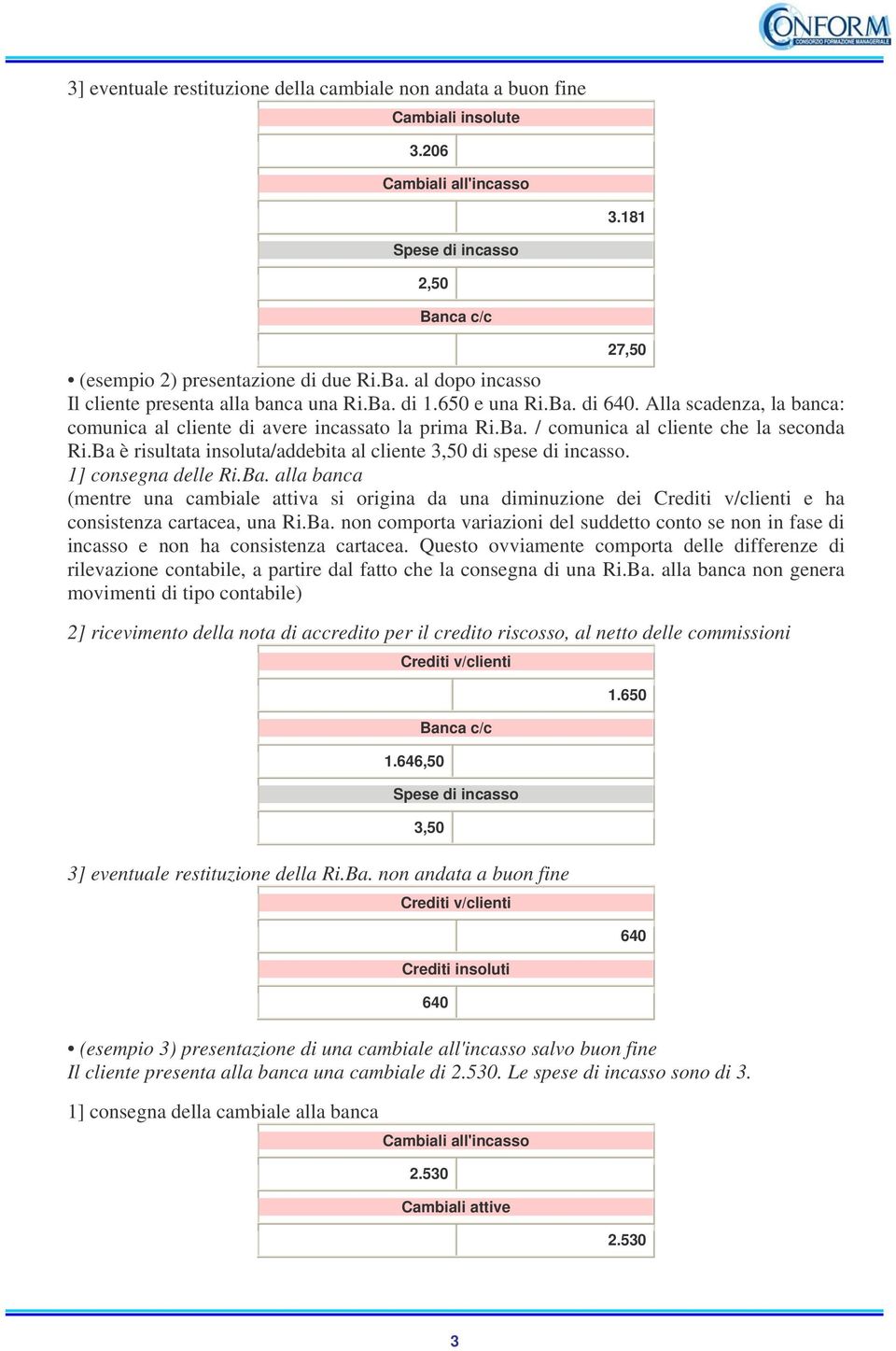 Ba è risultata insoluta/addebita al cliente 3,50 di spese di incasso. 1] consegna delle Ri.Ba. alla banca (mentre una cambiale attiva si origina da una diminuzione dei Crediti v/clienti e ha consistenza cartacea, una Ri.