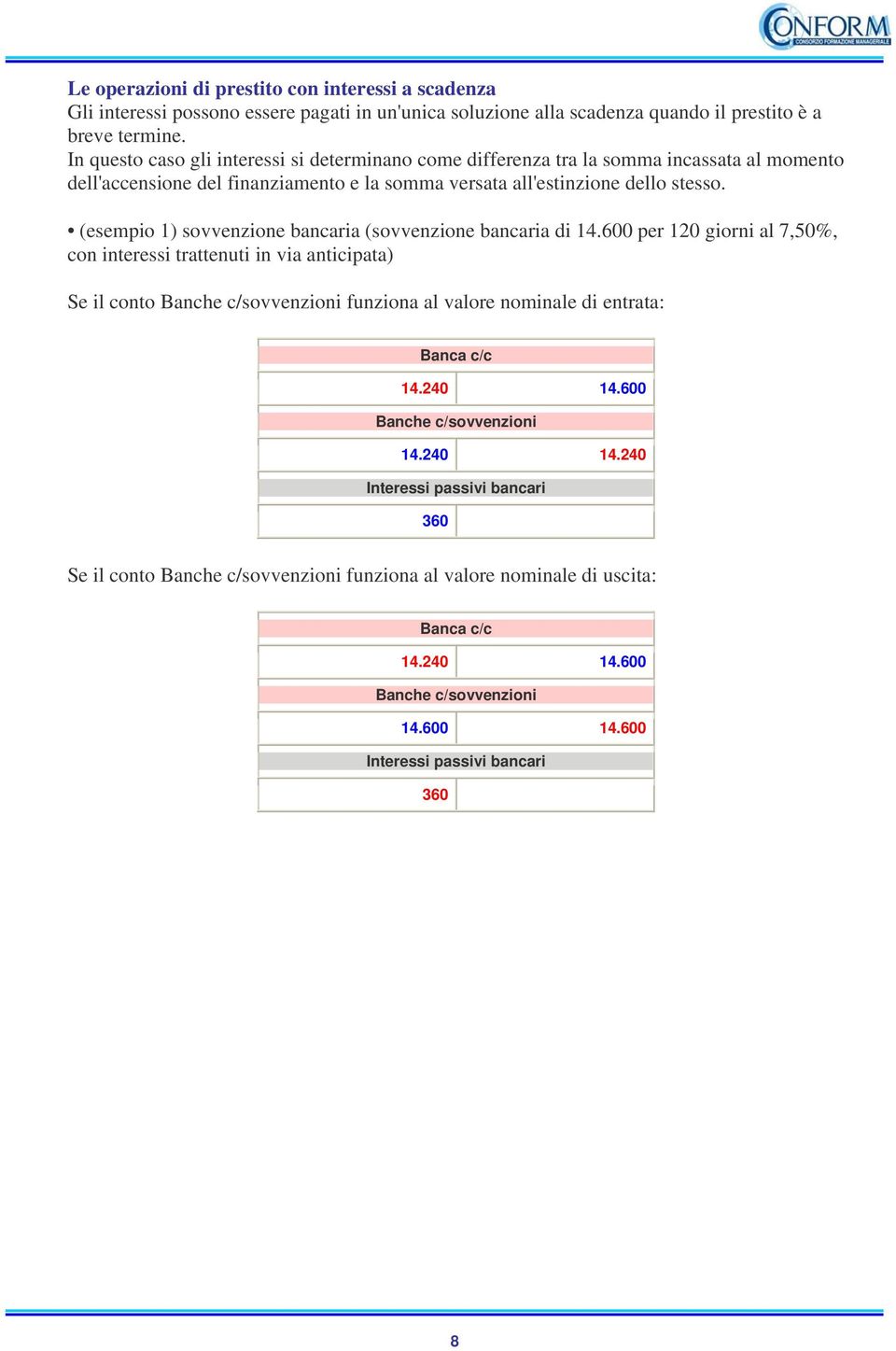 (esempio 1) sovvenzione bancaria (sovvenzione bancaria di 14.