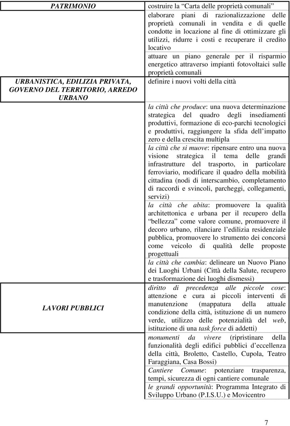 attraverso impianti fotovoltaici sulle proprietà comunali definire i nuovi volti della città la città che produce: una nuova determinazione strategica del quadro degli insediamenti produttivi,