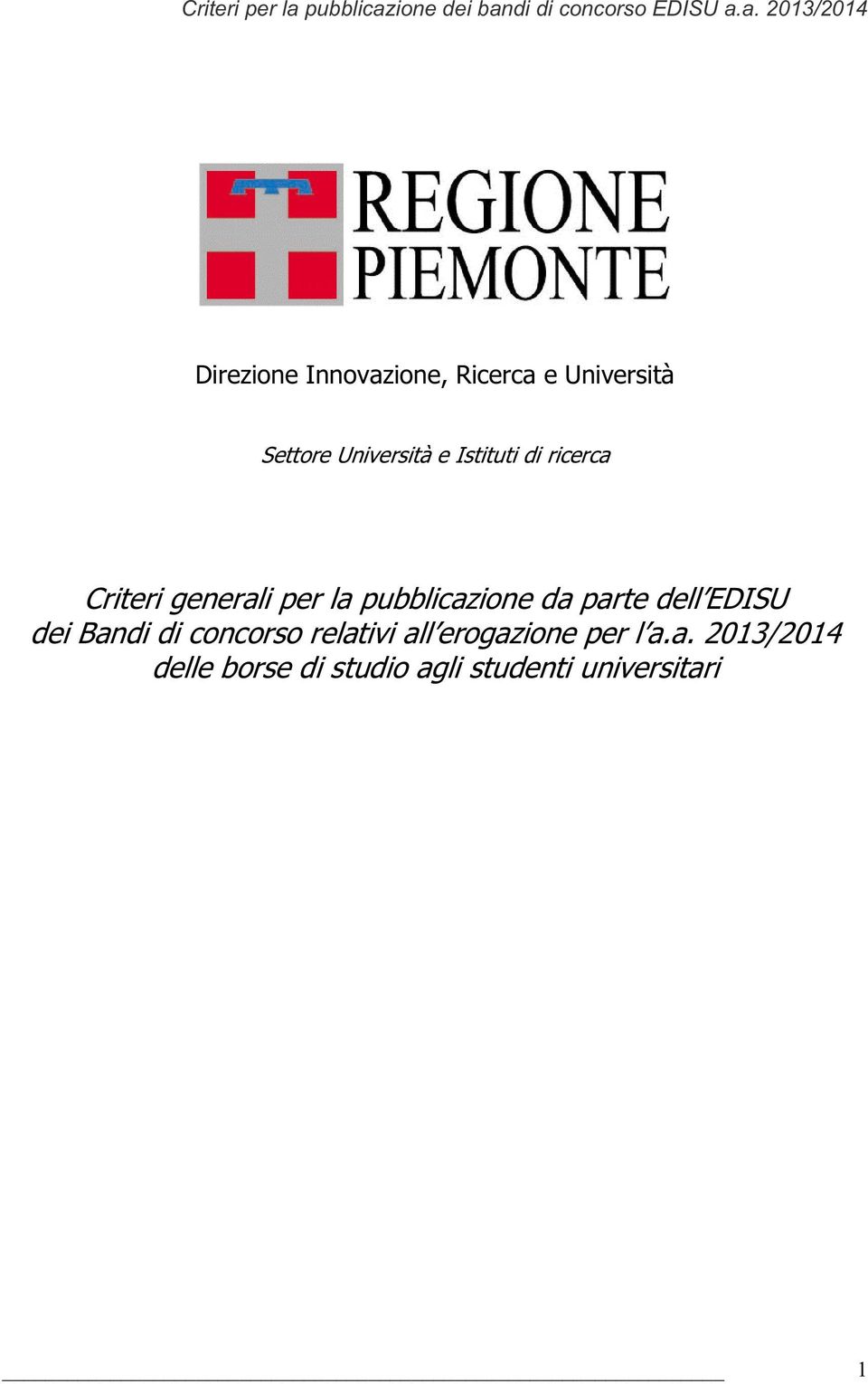 parte dell EDISU dei Bandi di concorso relativi all erogazione