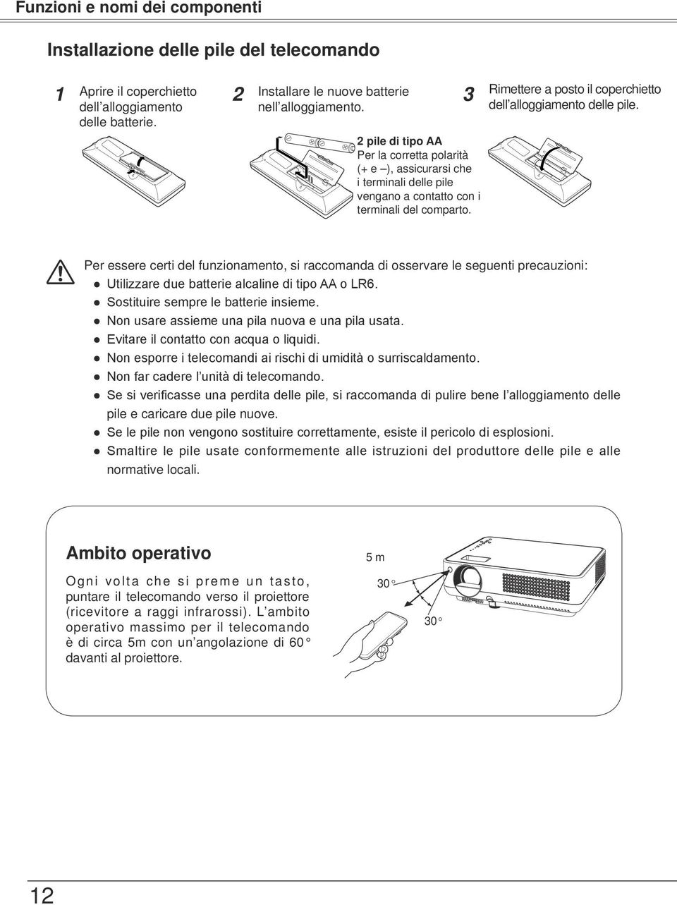 Rimettere a posto il coperchietto dell alloggiamento delle pile.