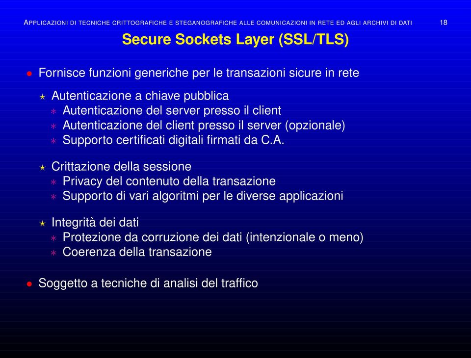 (opzionale) Supporto certificati digitali firmati da C.A.