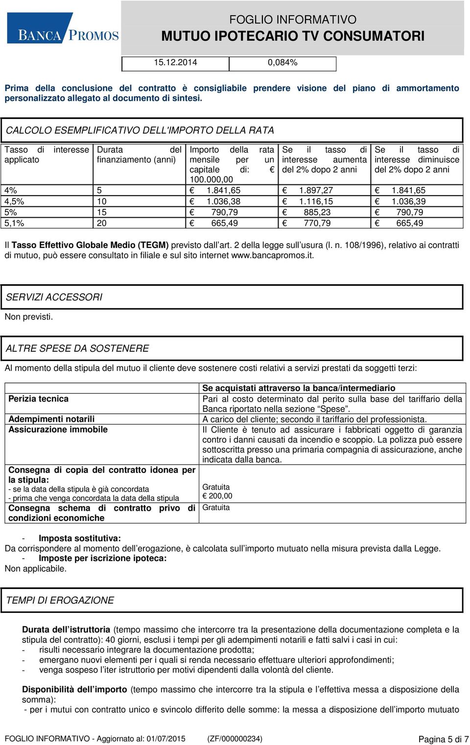 000,00 Se il tasso di interesse aumenta del 2% dopo 2 anni Se il tasso di interesse diminuisce del 2% dopo 2 anni 4% 5 1.841,65 1.897,27 1.841,65 4,5% 10 1.036,38 1.116,15 1.