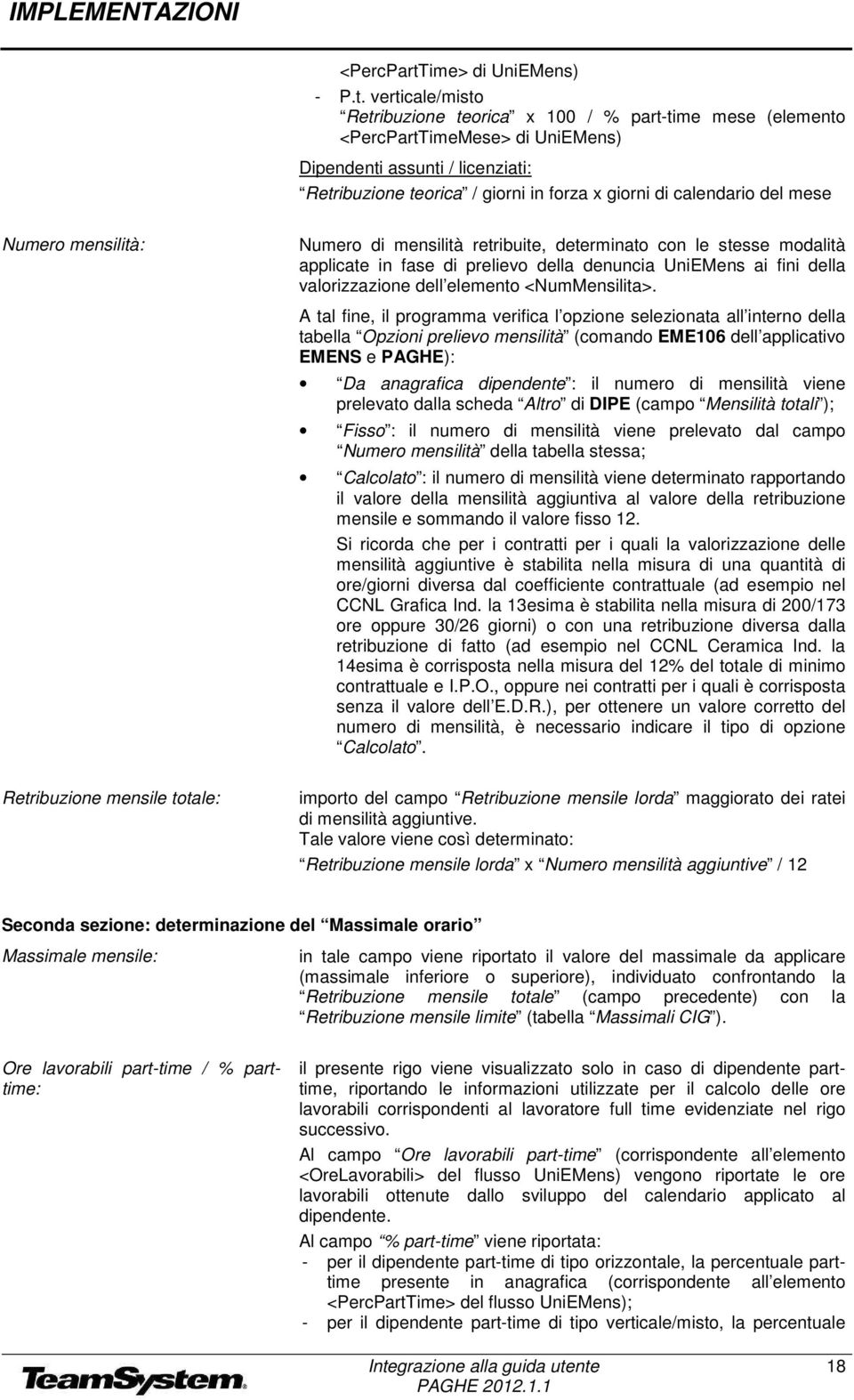 verticale/misto Retribuzione teorica x 100 / % part-time mese (elemento imeMese> di UniEMens) Dipendenti assunti / licenziati: Retribuzione teorica / giorni in forza x giorni di calendario del mese