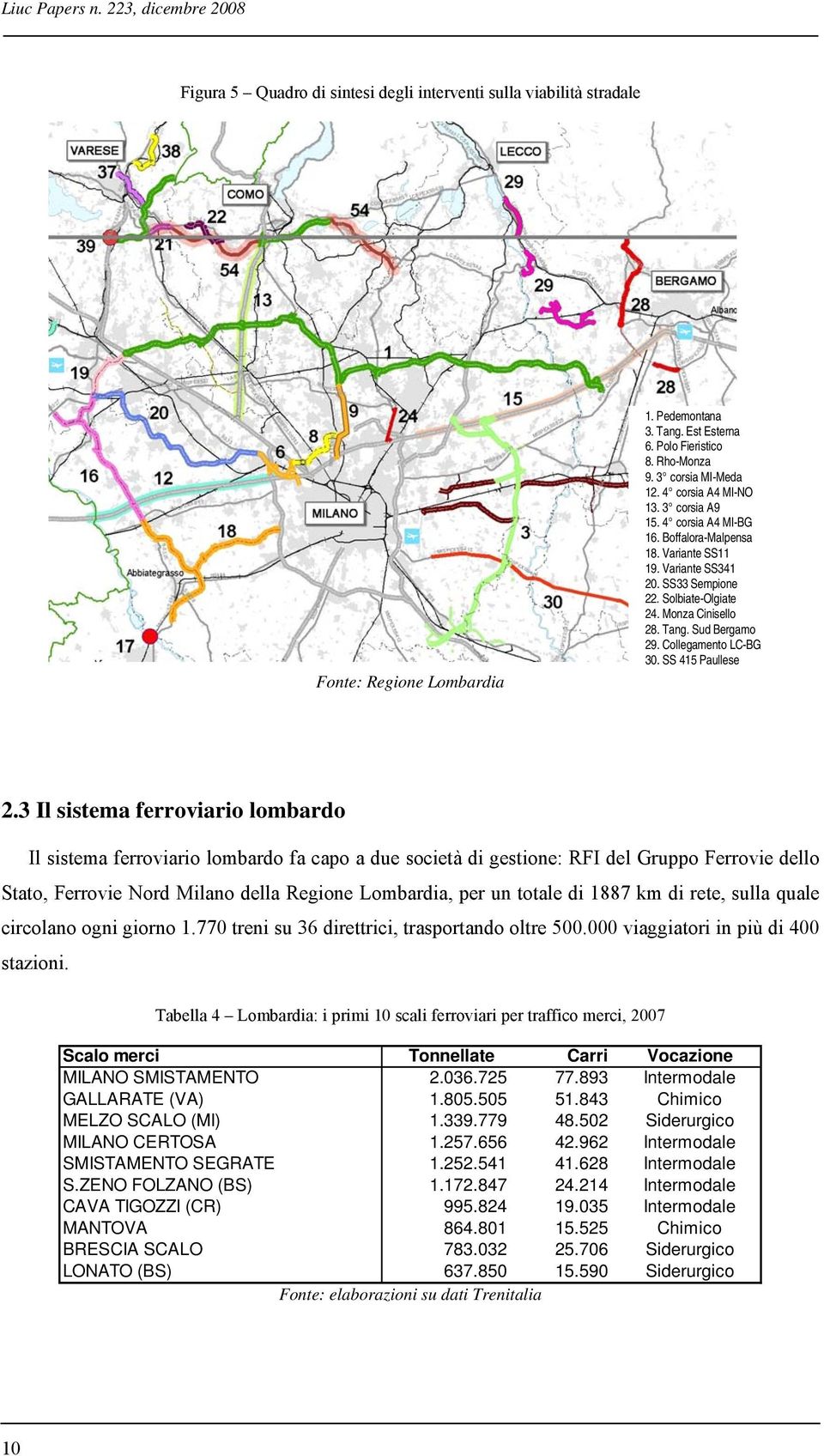 Tang. Sud Bergamo 29. Collegamento LC-BG 30. SS 415 Paullese 2.