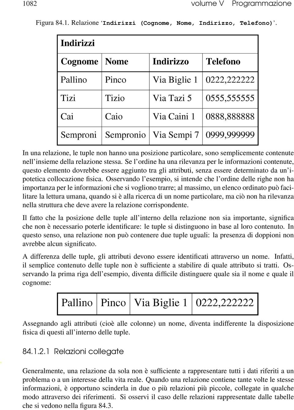 Se l ordine ha una rilevanza per le informazioni contenute, questo elemento dovrebbe essere aggiunto tra gli attributi, senza essere determinato da un ipotetica collocazione fisica.