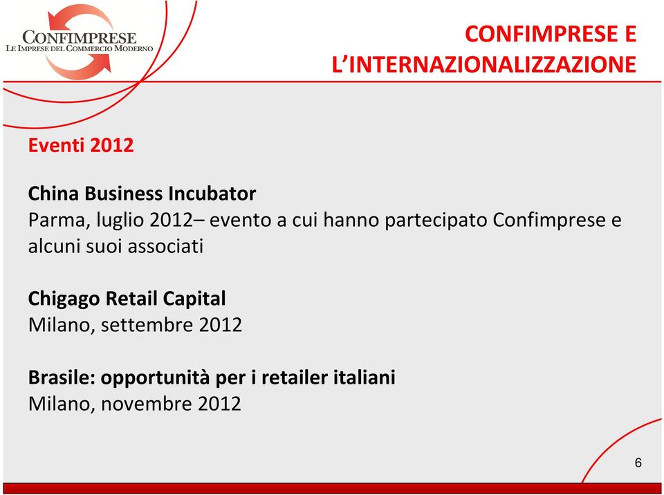 Confimprese e alcuni suoi associati Chigago Retail Capital Milano,