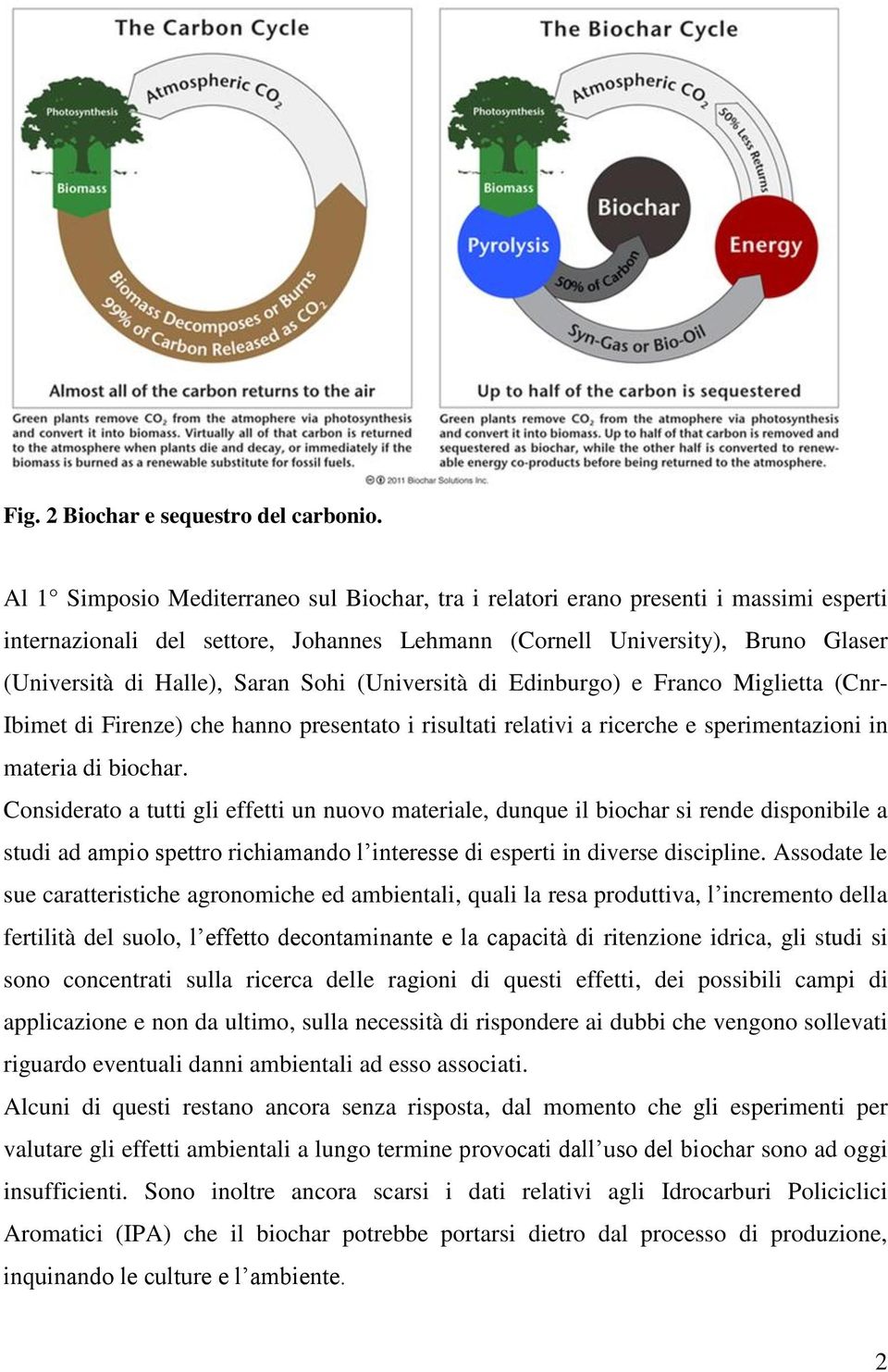 Sohi (Università di Edinburgo) e Franco Miglietta (Cnr- Ibimet di Firenze) che hanno presentato i risultati relativi a ricerche e sperimentazioni in materia di biochar.