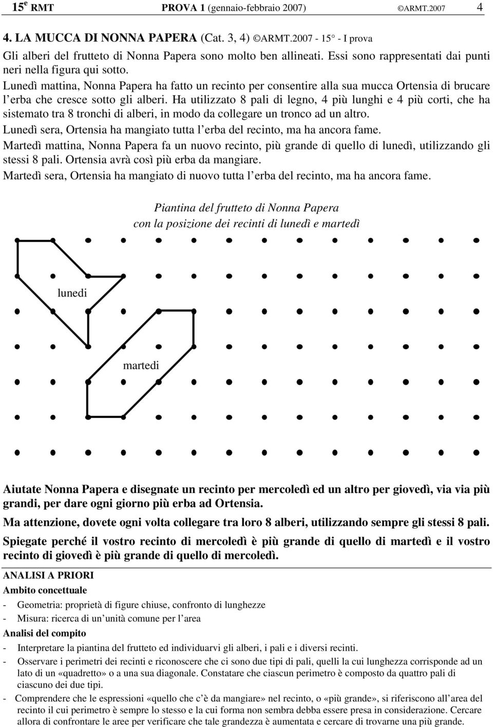 Ha utilizzato 8 pali di legno, 4 più lunghi e 4 più corti, che ha sistemato tra 8 tronchi di alberi, in modo da collegare un tronco ad un altro.