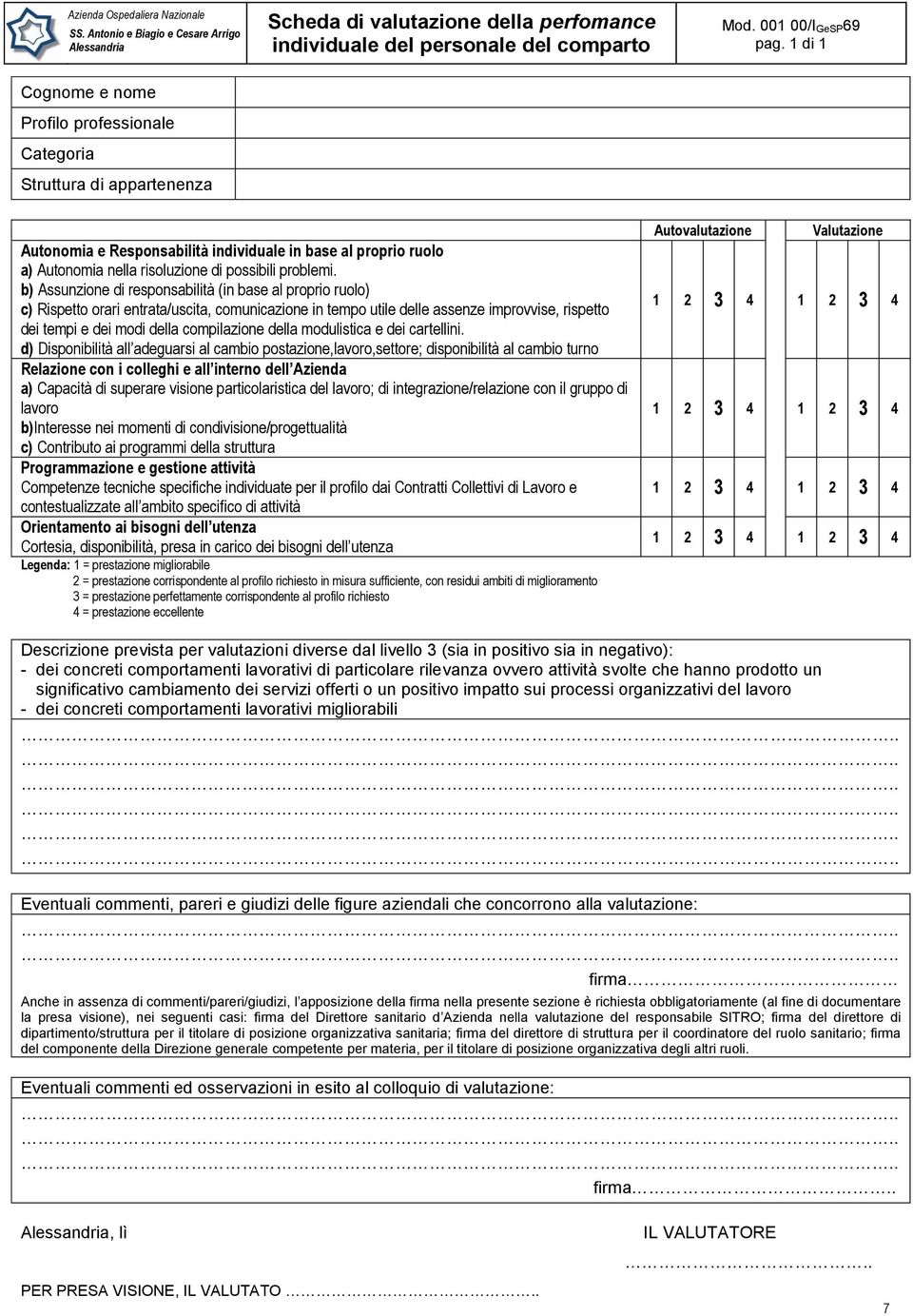 b) Assunzione di responsabilità (in base al proprio ruolo) c) Rispetto orari entrata/uscita, comunicazione in tempo utile delle assenze improvvise, rispetto dei tempi e dei modi della compilazione