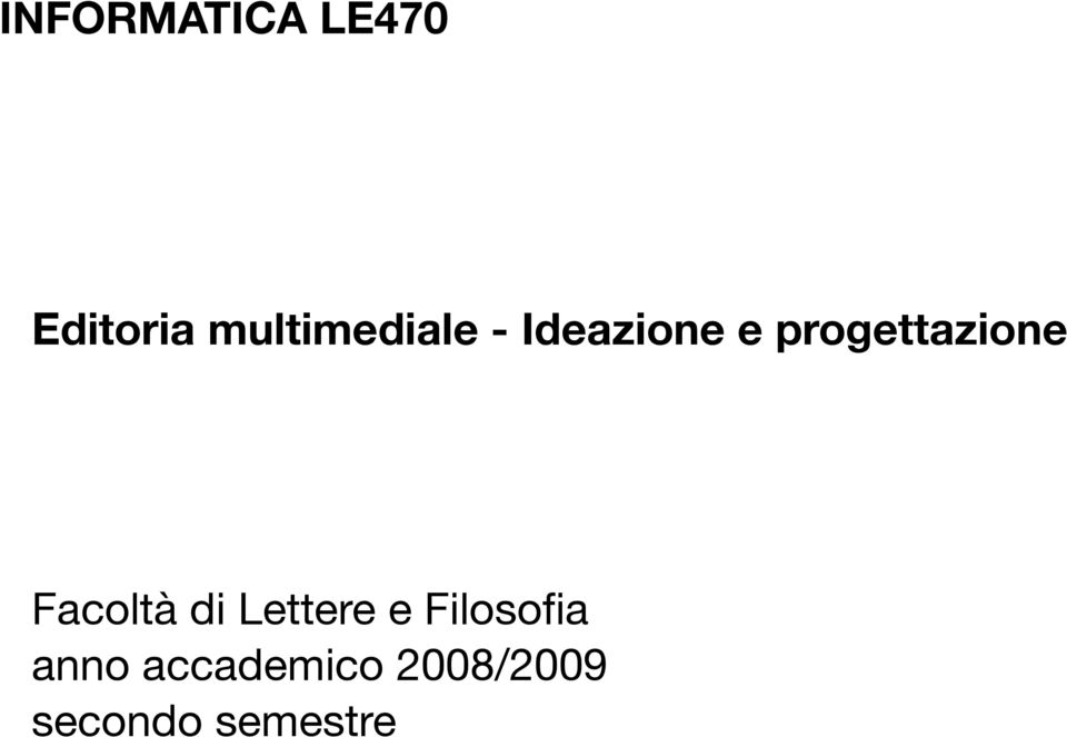 progettazione Facoltà di Lettere e