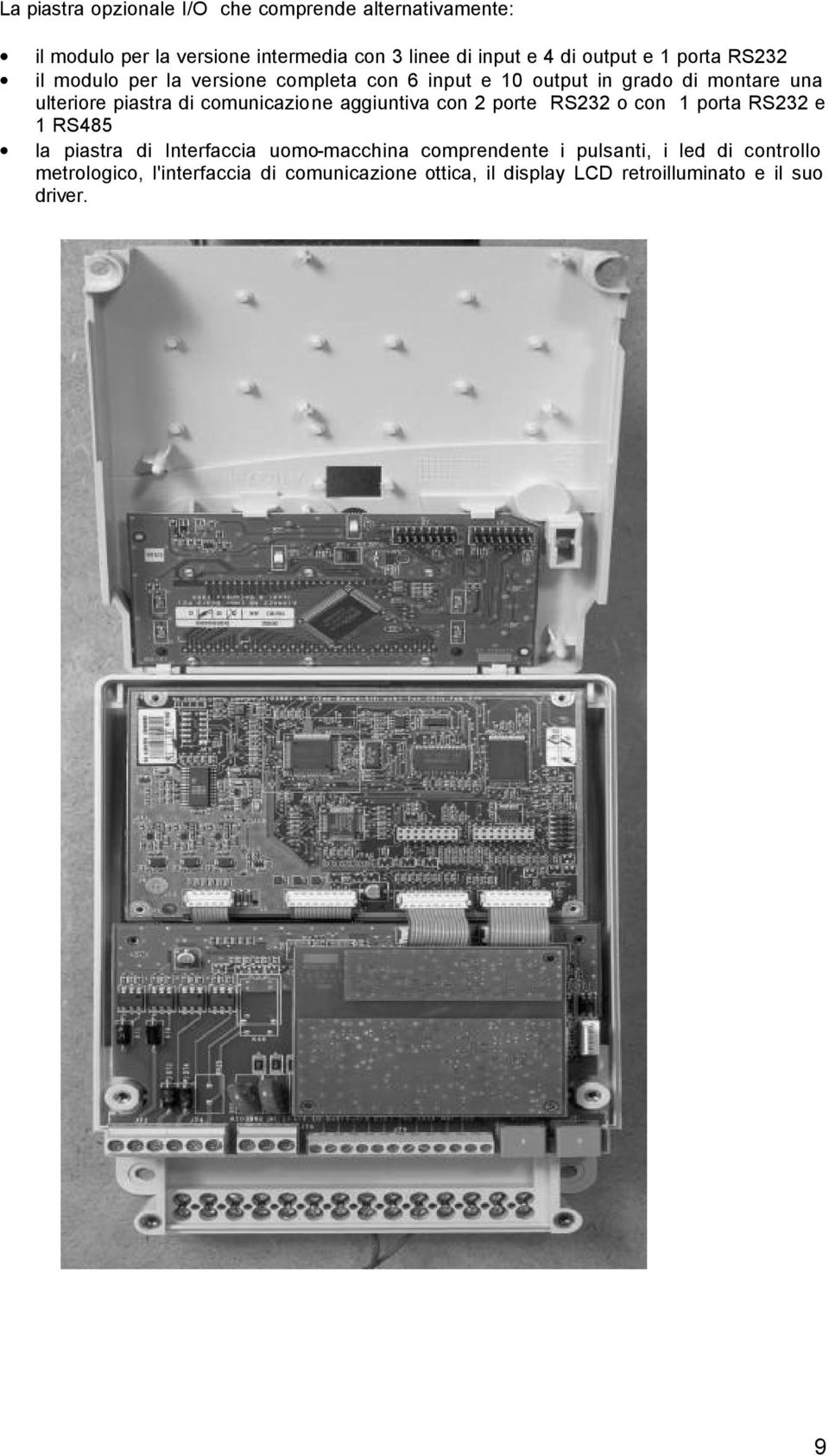 comunicazione aggiuntiva con 2 porte RS232 o con 1 porta RS232 e 1 RS485 la piastra di Interfaccia uomo-macchina comprendente