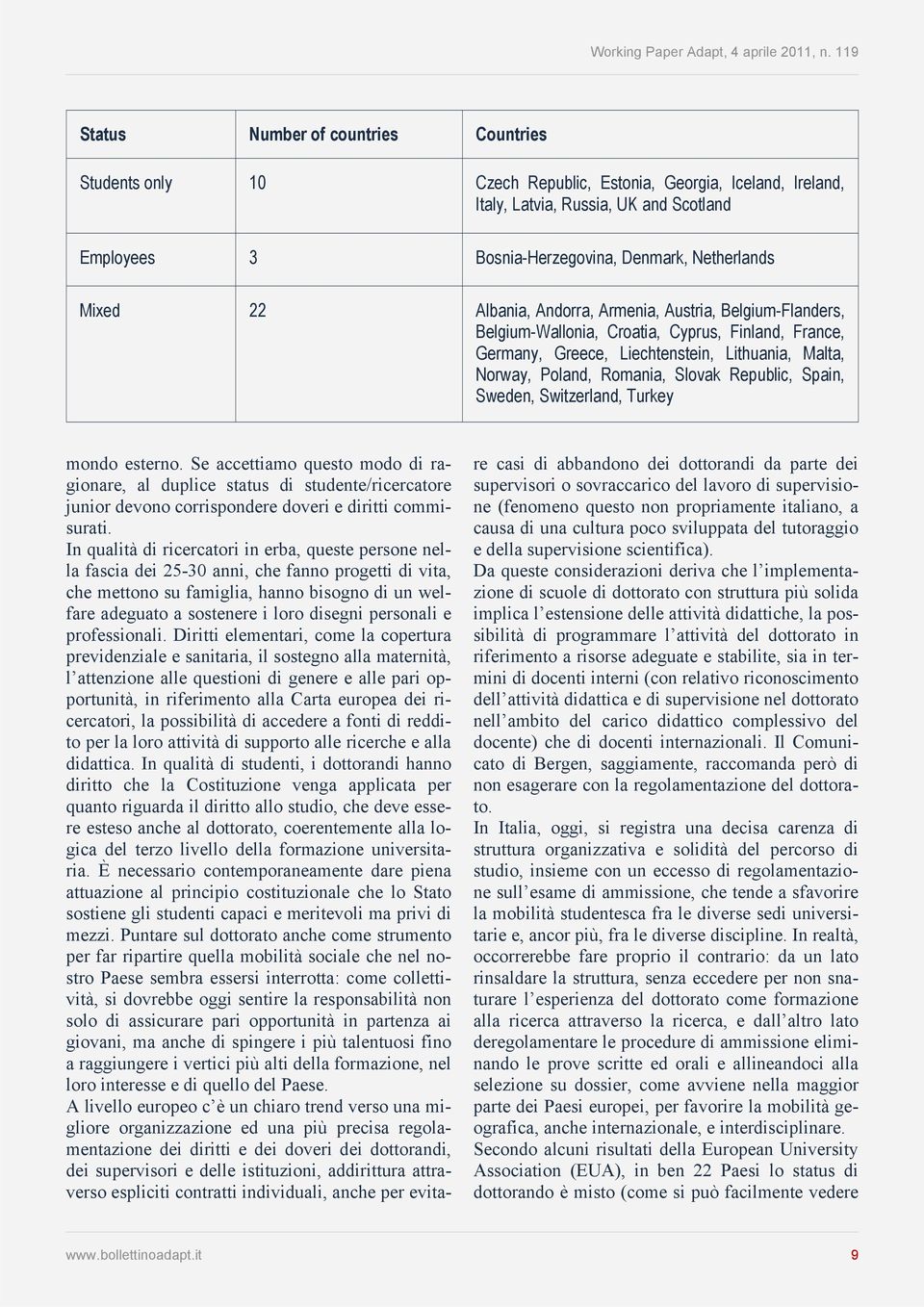 Republic, Spain, Sweden, Switzerland, Turkey mondo esterno. Se accettiamo questo modo di ragionare, al duplice status di studente/ricercatore junior devono corrispondere doveri e diritti commisurati.