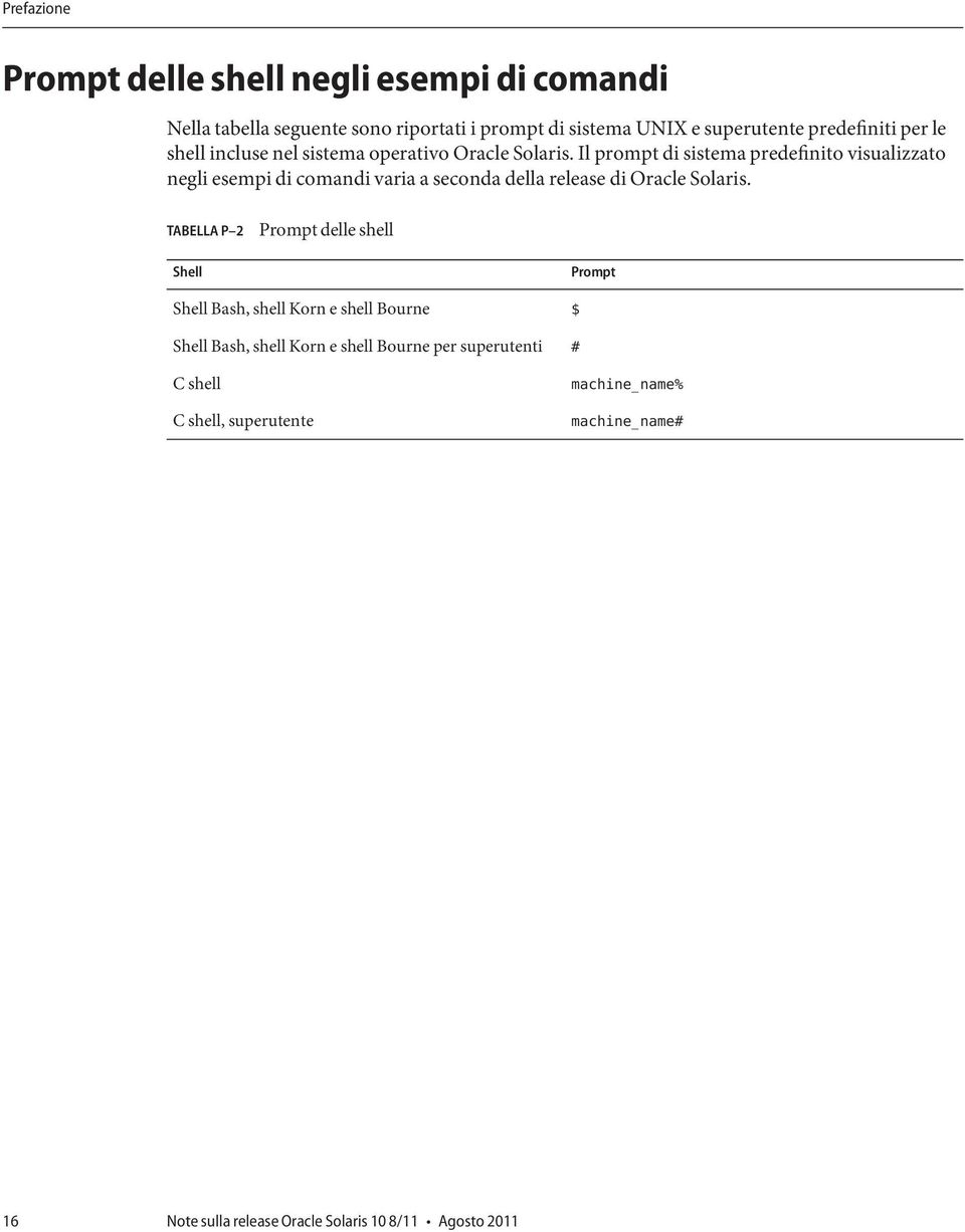 Il prompt di sistema predefinito visualizzato negli esempi di comandi varia a seconda della release di Oracle Solaris.