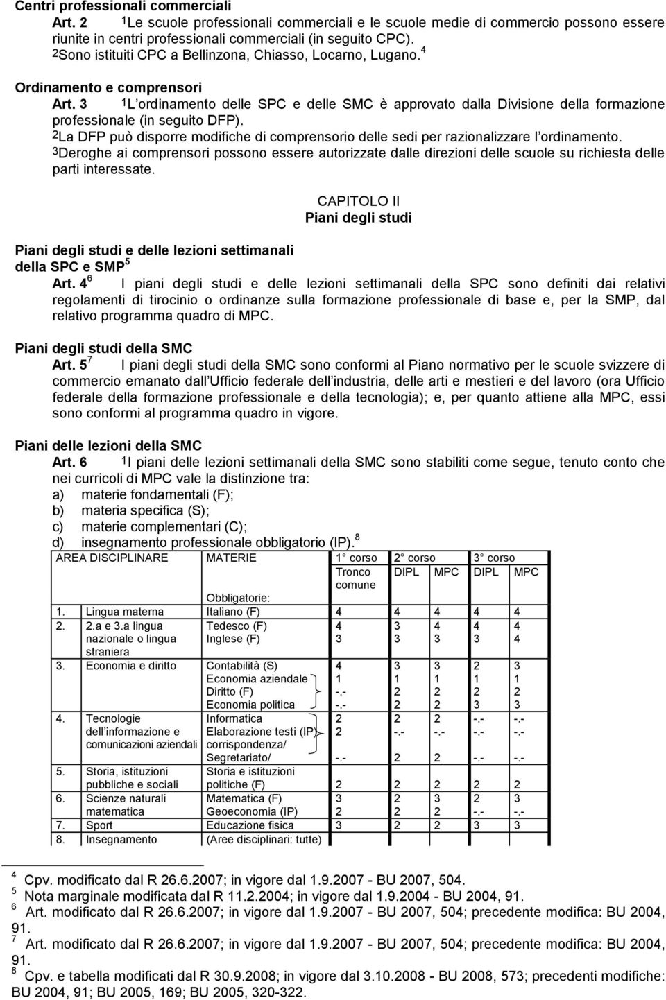 1L ordinamento delle SPC e delle SMC è approvato dalla Divisione della formazione professionale (in seguito DFP).