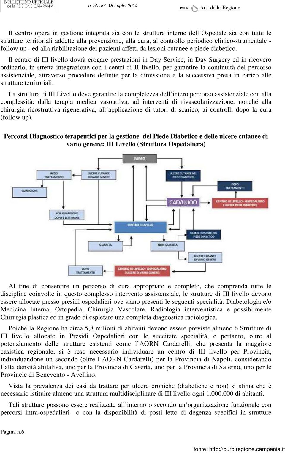 Il centro di III livello dovrà erogare prestazioni in Day Service, in Day Surgery ed in ricovero ordinario, in stretta integrazione con i centri di II livello, per garantire la continuità del