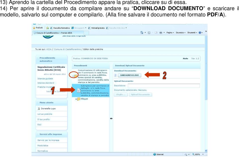 14) Per aprire il documento da compilare andare su DOWNLOAD