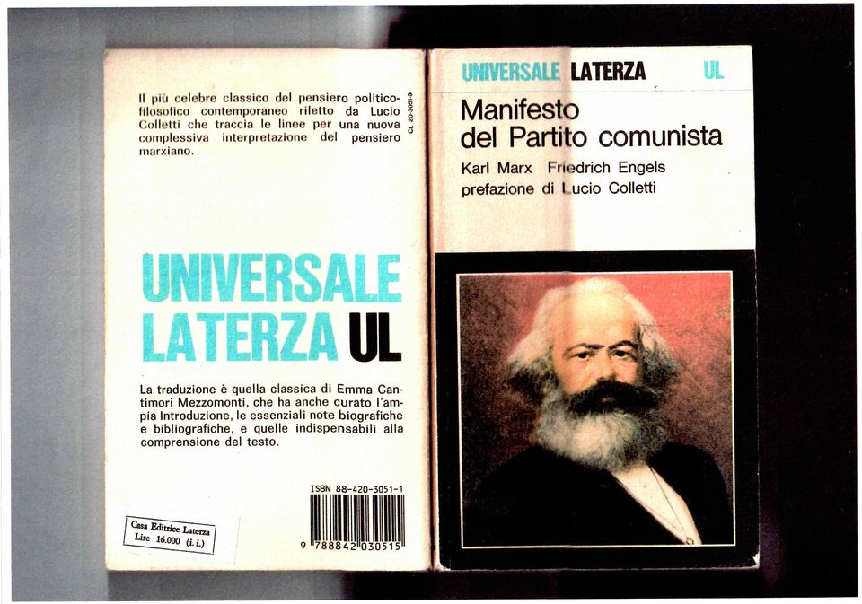 UWVERSALE LATERZA UL Manifesto del Partito comunista Karl Marx Friedrich Engels prefazione di I ucio Colletti UNIVERSALE LATERZA UL La