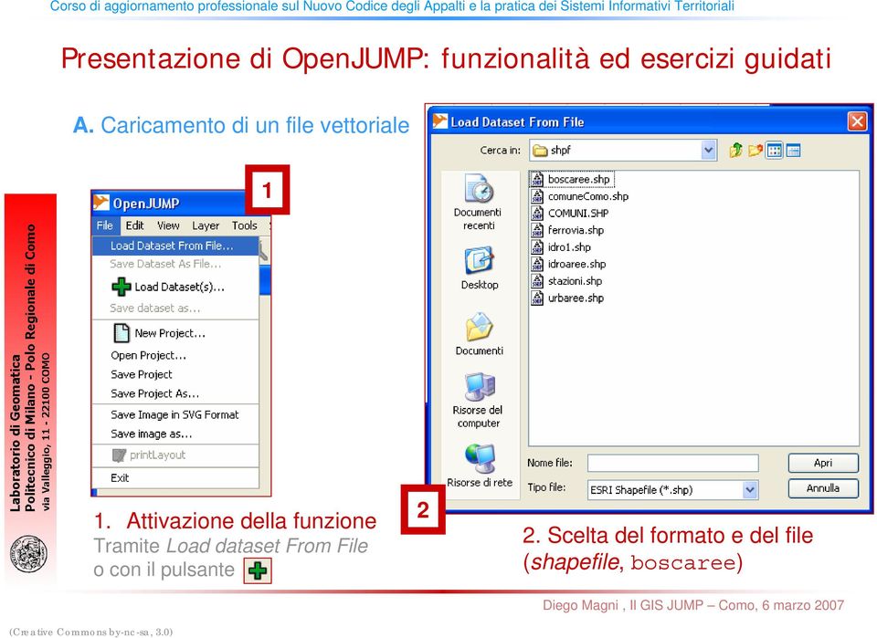 dataset From File o con il pulsante 2 2.