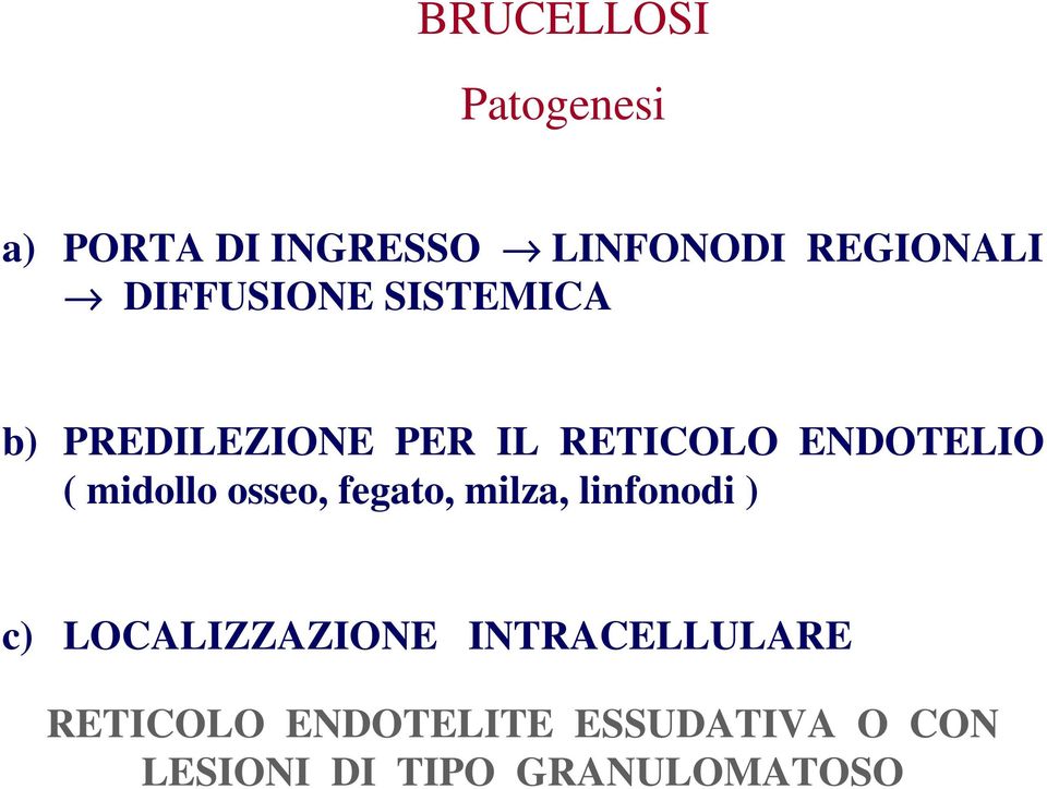 midollo osseo, fegato, milza, linfonodi ) c) LOCALIZZAZIONE