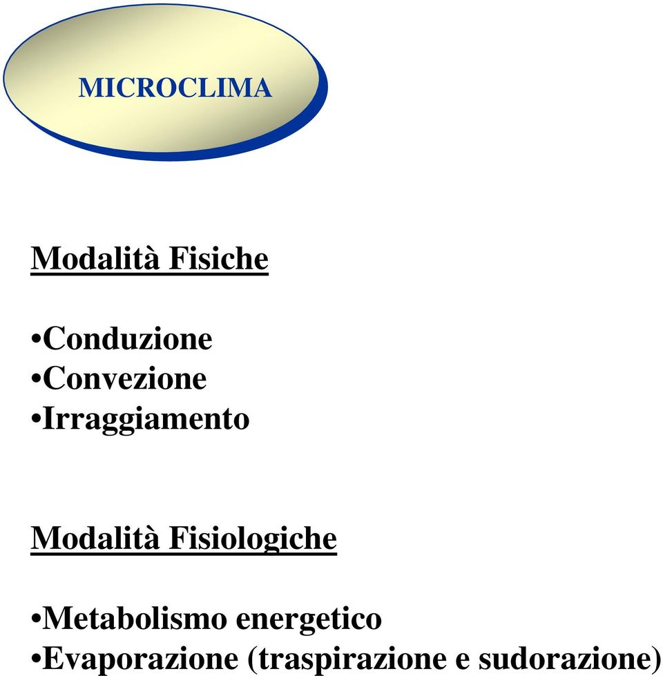 Modalità Fisiologiche Metabolismo