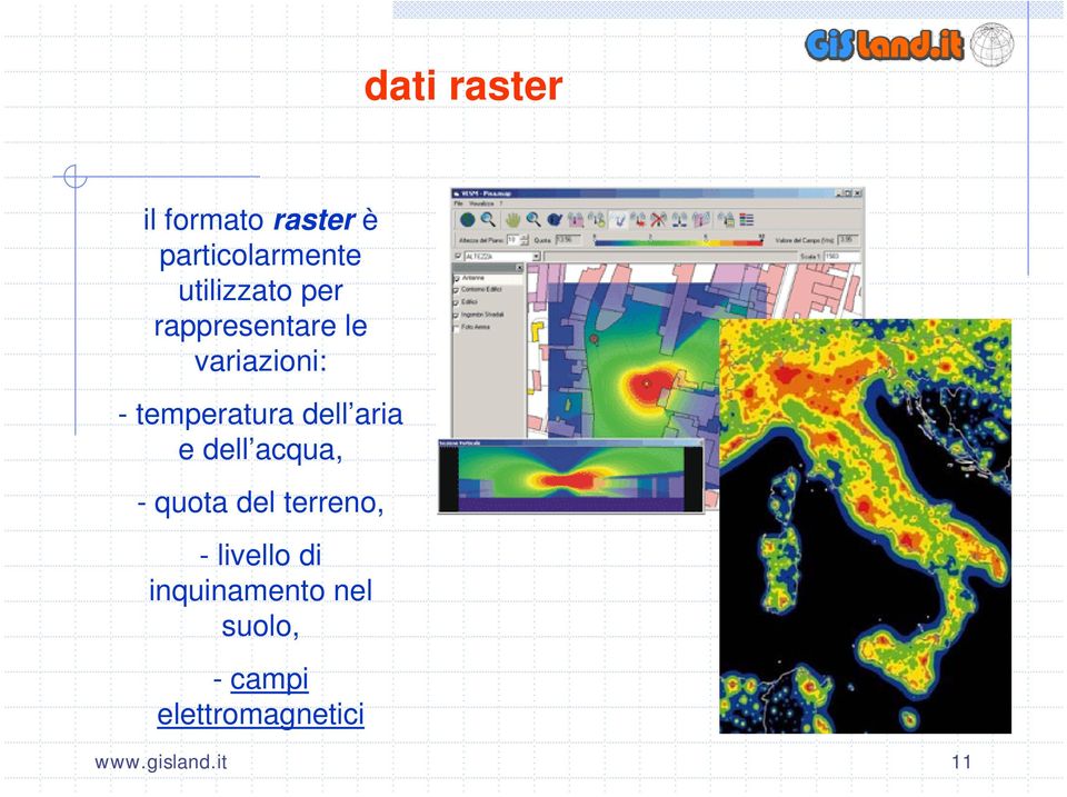 dell aria e dell acqua, - quota del terreno, - livello di