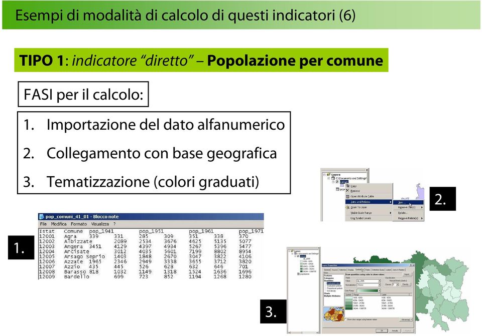 calcolo: 1. Importazione del dato alfanumerico 2.