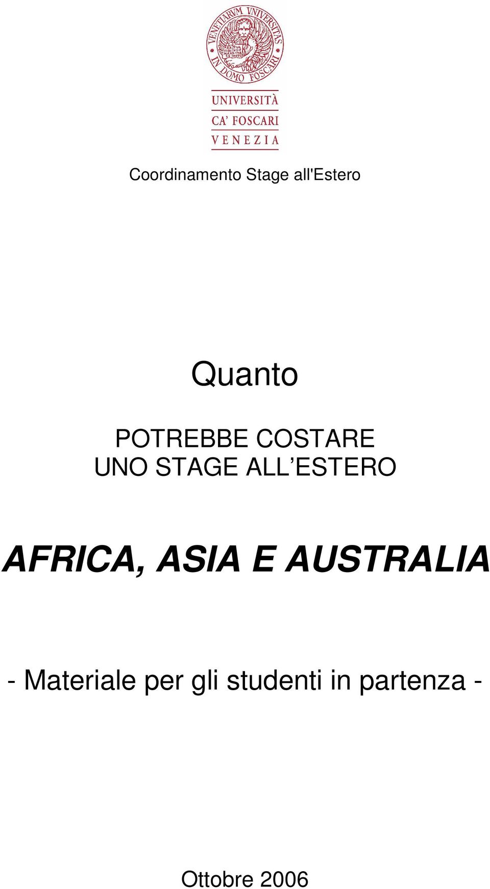 AFRICA, ASIA E AUSTRALIA - Materiale