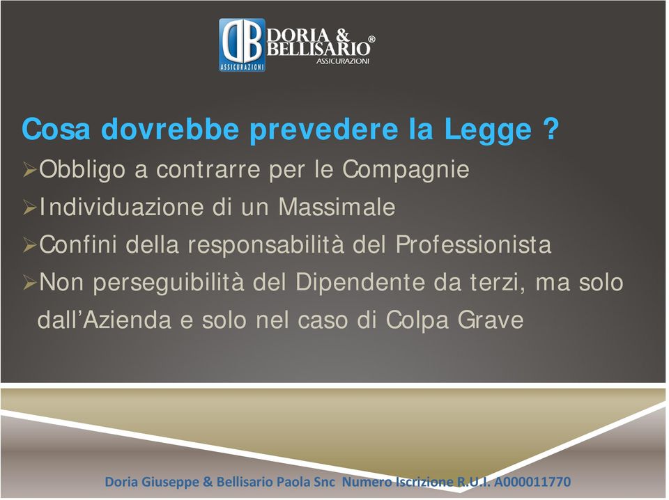 Massimale Confini della responsabilità del Professionista Non