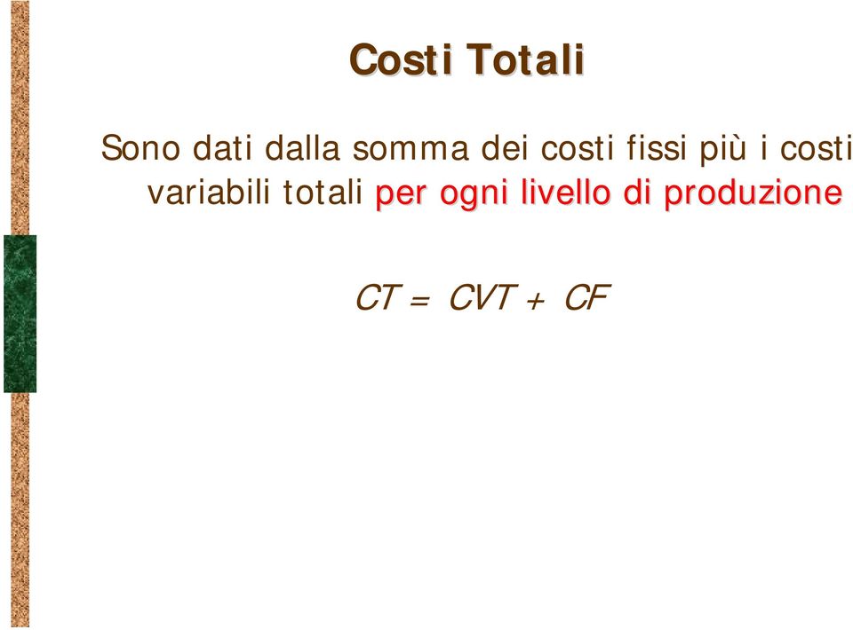 costi variabili totali per