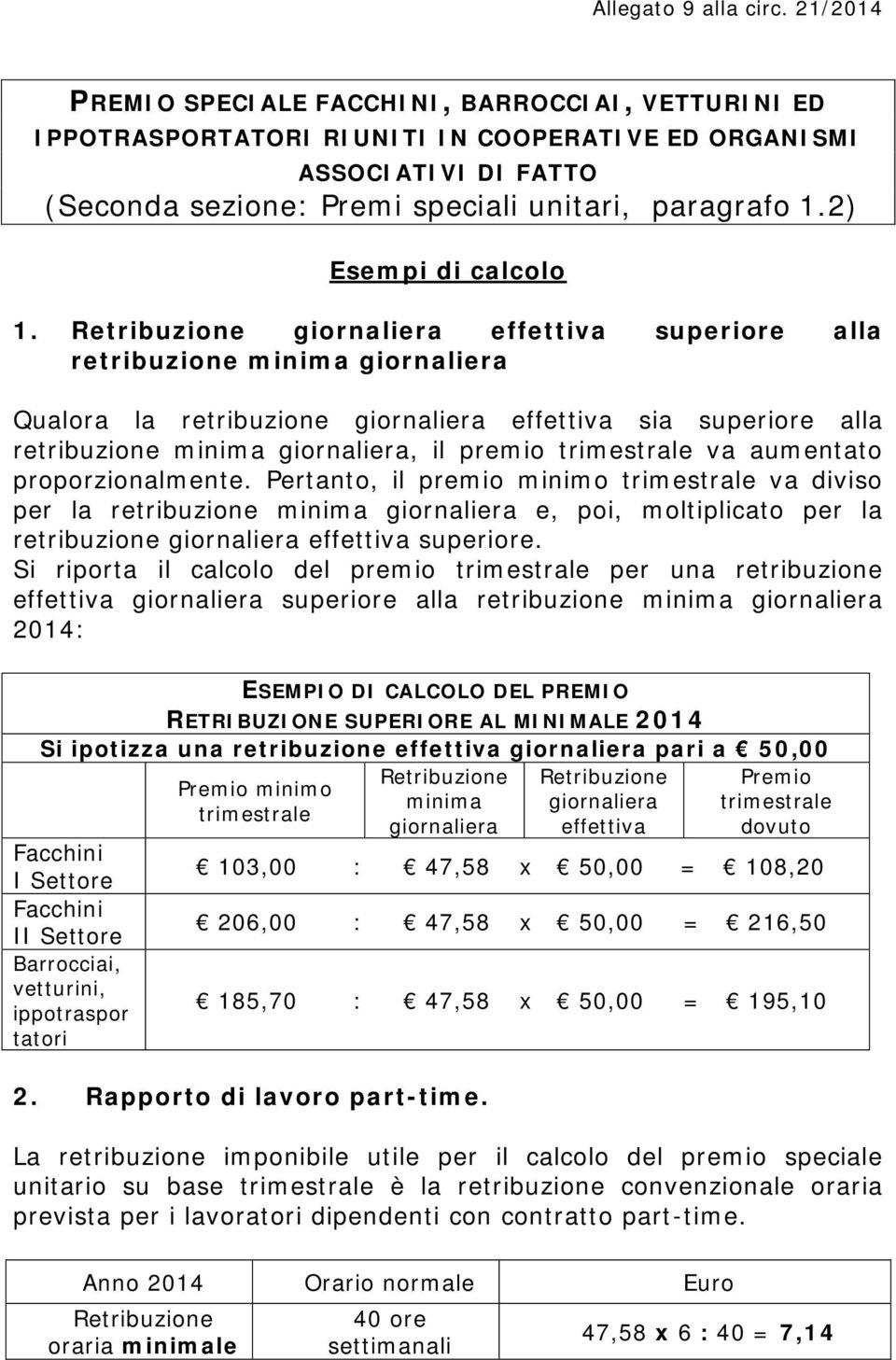 2) Esempi di calcolo 1.