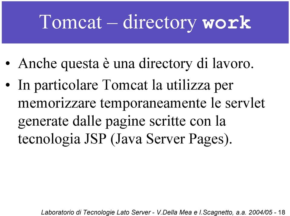 servlet generate dalle pagine scritte con la tecnologia JSP (Java Server