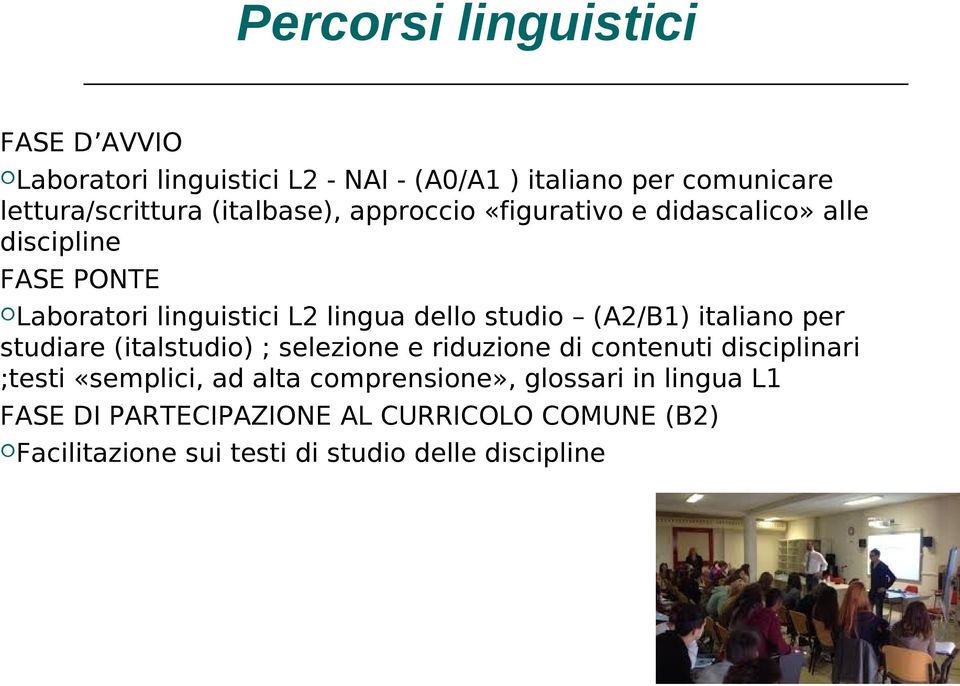 (A2/B1) italiano per studiare (italstudio) ; selezione e riduzione di contenuti disciplinari ;testi «semplici, ad alta