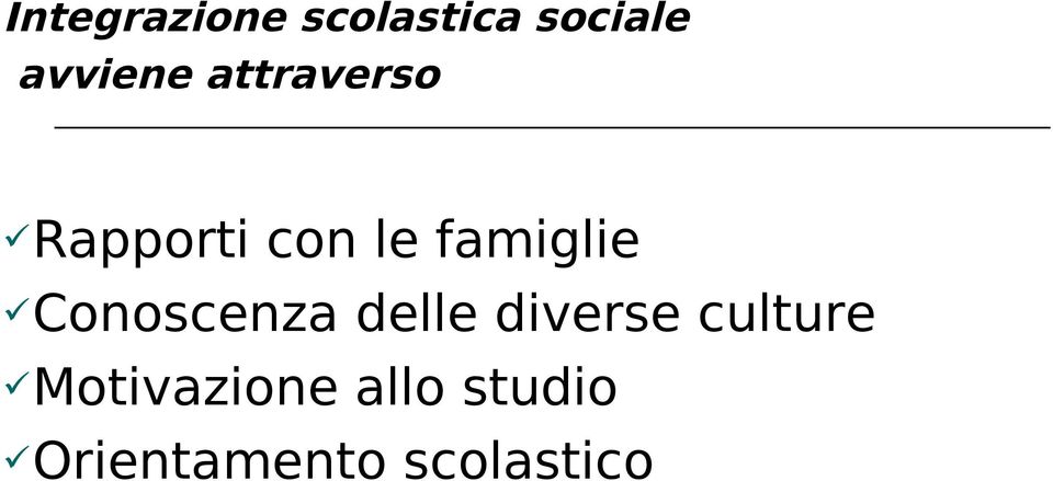 famiglie Conoscenza delle diverse