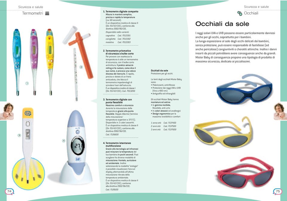 coniglietto Cod. 700 maialino Cod. 700. Termometro prismatico di sicurezza a bulbo corto Per provare con esattezza la temperatura é utile un termometro di sicurezza, con il bulbo corto antirottura.