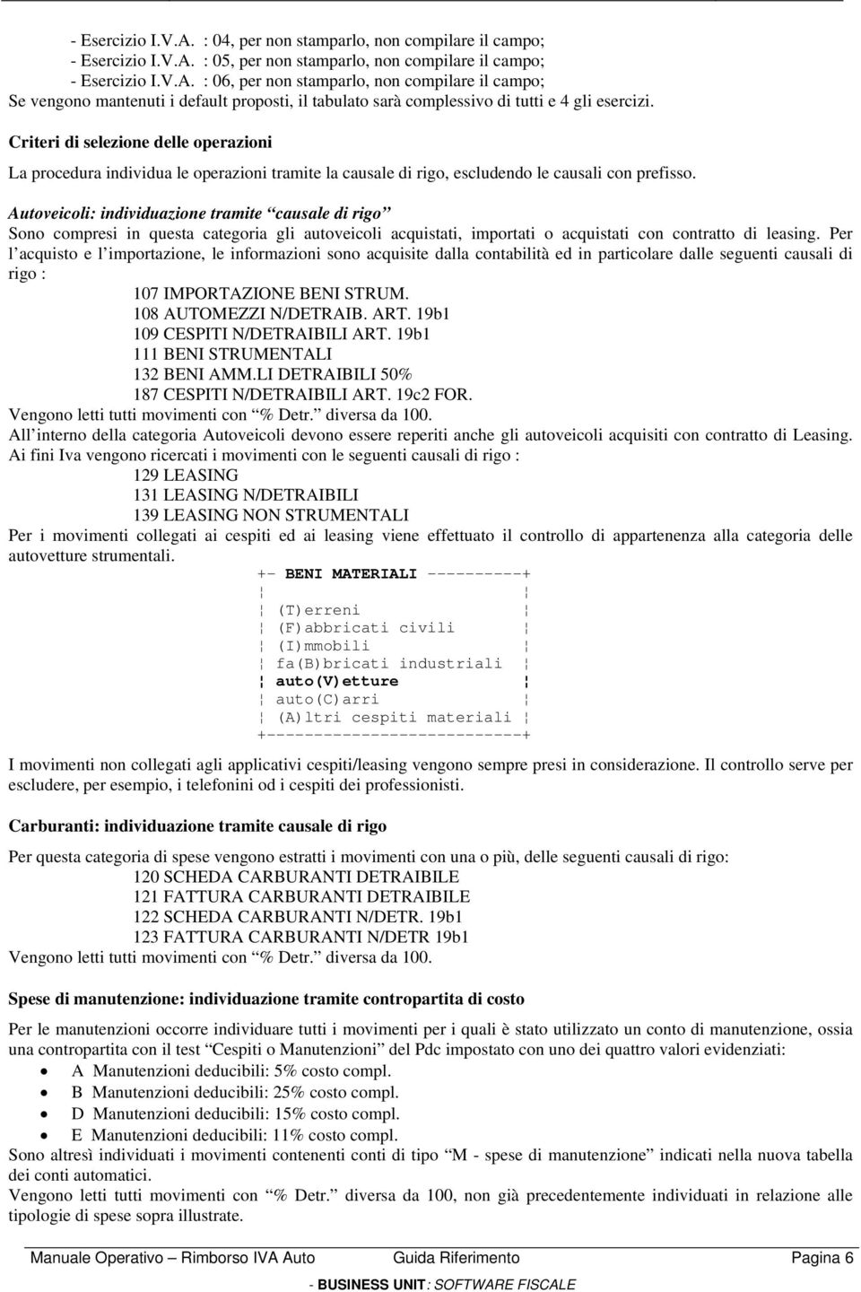 Autoveicoli: individuazione tramite causale di rigo Sono compresi in questa categoria gli autoveicoli acquistati, importati o acquistati con contratto di leasing.